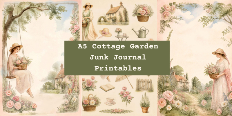 A5 COTTAGE GARDEN JUNK JOURNAL PRINTABLES