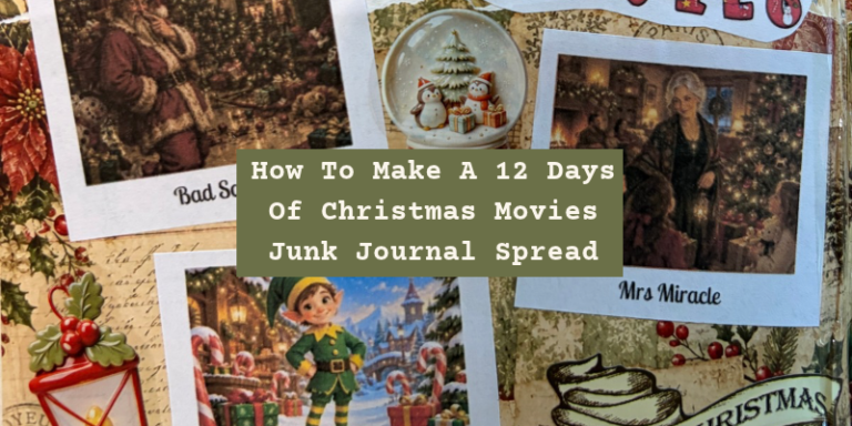 How to make a 12 days of christmas movies junk journal spread