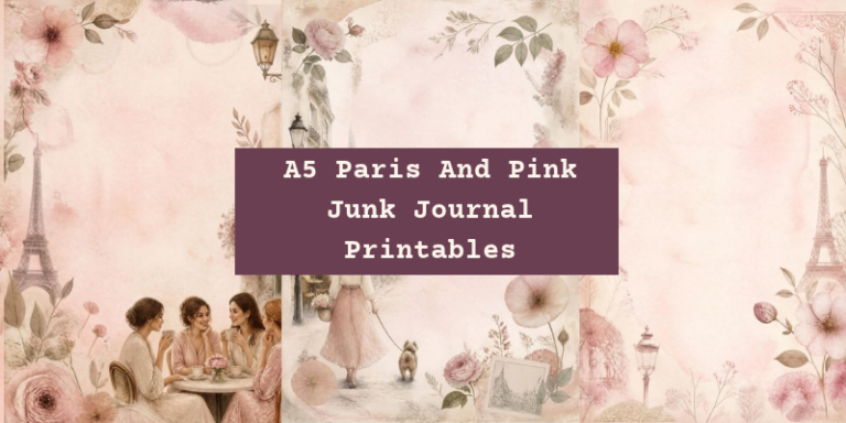 Paris and Pink blog header with three spreads showing pink floral displays around border, women sat at table having coffee, and woman walking dog.